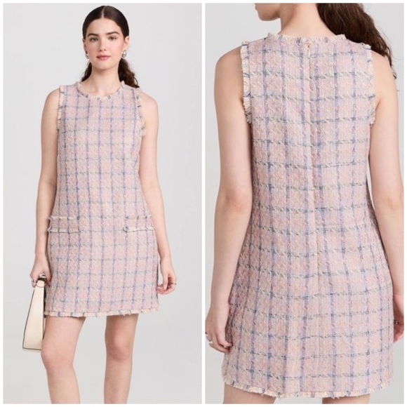NWT L'Agence Florian Florian Tweed
Shift Mini Dress SZ L - Picture 2 of 9